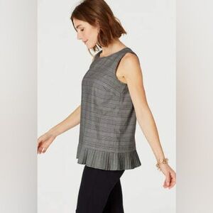 $98 J. Jill Gray Plaid Sleeveless Top, XS